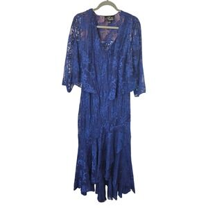 green emerald velvet dress Alex Evenings AE81122422 Long Formal Jacket Dress